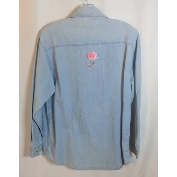 VINTAGE TIA DESIGNS Denim Jean Shirt 1950's Theme Size S Women's Rock n Roll - Picture 6 of 11